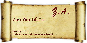 Zay Adrián névjegykártya